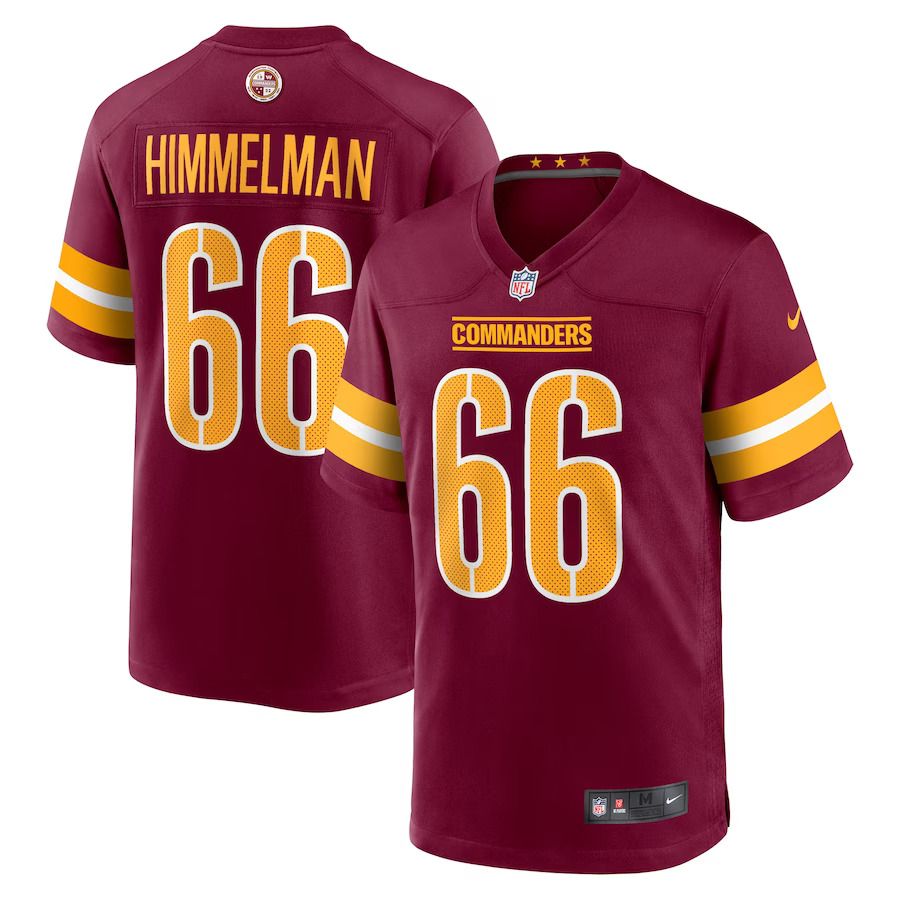 Men Washington Commanders 66 Drew Himmelman Nike Burgundy Game Player NFL Jersey